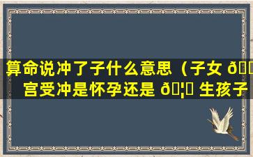 算命说冲了子什么意思（子女 🕊 宫受冲是怀孕还是 🦄 生孩子）